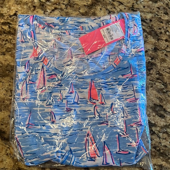NWT Lilly Pulitzer Etta Scoop Neck Zanzibar Blue Boatylicous Size XS ⛵️ 🩵 - Picture 3 of 4